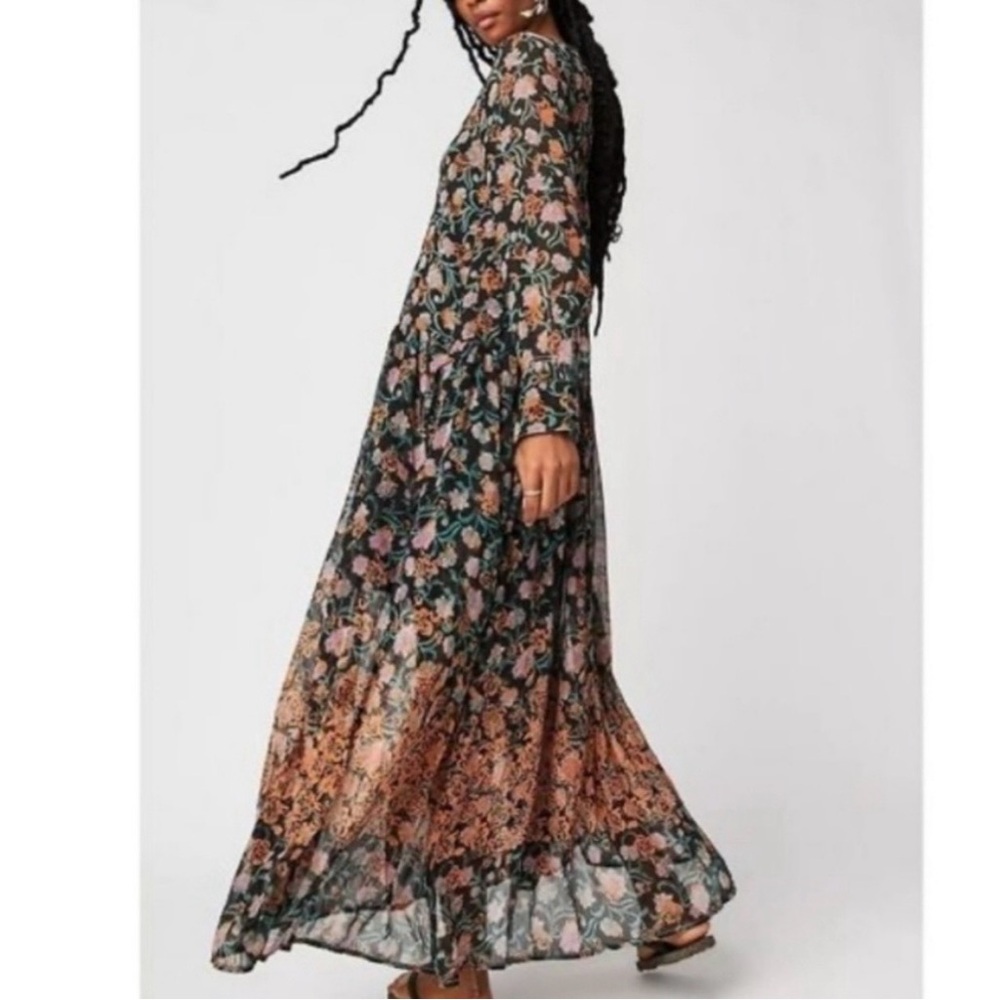 Free People See It Through Dress in Black Combo Floral | XL | EUC - Picture 14 of 14